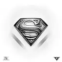 superman logo with dog collar  tattoo design idea