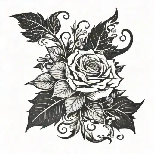 **1. Blackout Base** - **Solid Areas:** Covers from mid-thigh to ankle with areas of solid black ink tattoo design idea