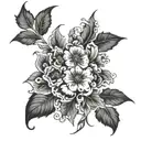 **1. Blackout Base** - **Solid Areas:** Covers from mid-thigh to ankle with areas of solid black ink tattoo design idea