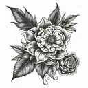 **1. Blackout Base** - **Solid Areas:** Covers from mid-thigh to ankle with areas of solid black ink tattoo design idea