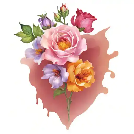 January February September October December birth flower bouquet  tattoo design idea