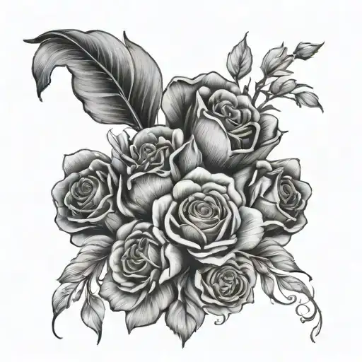 January February September October December birth flower vase tattoo design idea