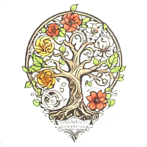 family tree with each tattoo design idea