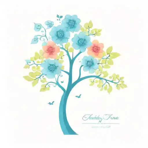 family tree with each flower representing tattoo design idea