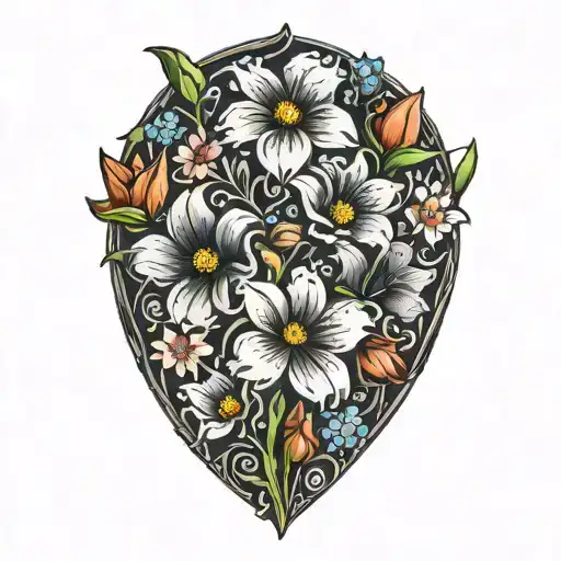 January February September October December birth flower bouquet  tattoo design idea