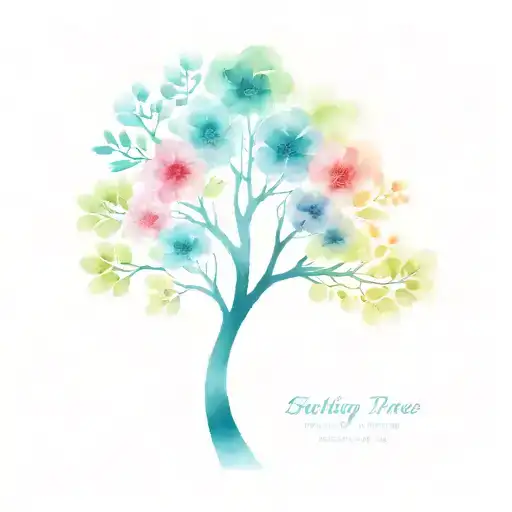 family tree with each flower representing tattoo design idea