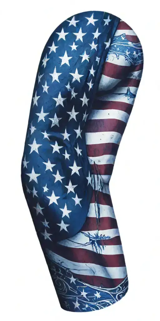 american flag sleeve tattoo design idea