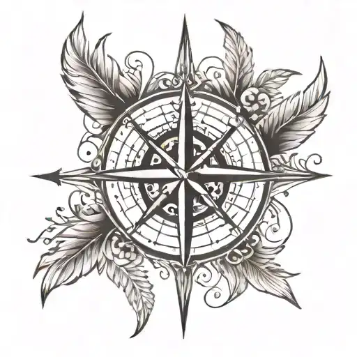 A tattoo of a compass with family members' initials as cardinal directions, representing the client's guidance and connection to their loved ones tattoo design idea