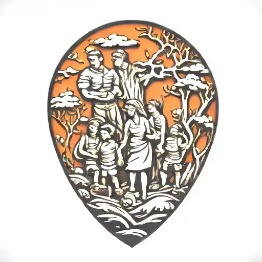 family of 5 tattoo design idea