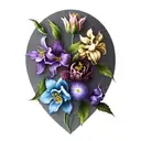 January February September October December birth flower bouquet  tattoo design idea