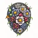 January February September October December birth flower bouquet  tattoo design idea