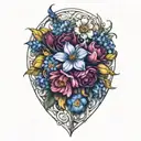 January February September October December birth flower bouquet  tattoo design idea