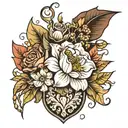 January February September October December birth flower vase tattoo design idea