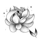 A daggar surrounded by magnolia blossos and two belladonna flowers, for placement on the forearm.  tattoo design idea