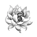 A daggar surrounded by magnolia blossos and two belladonna flowers, for placement on the forearm.  tattoo design idea