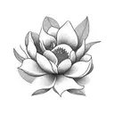 A daggar surrounded by magnolia blossos and two belladonna flowers, for placement on the forearm.  tattoo design idea