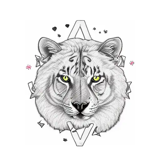 writte all we need is love with animals tattoo design idea