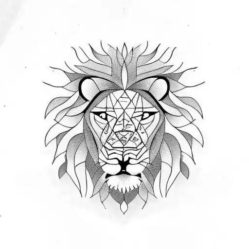 lion with crab tattoo design idea