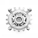 biomech tear out gears tattoo design idea