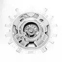 biomech tear out gears tattoo design idea