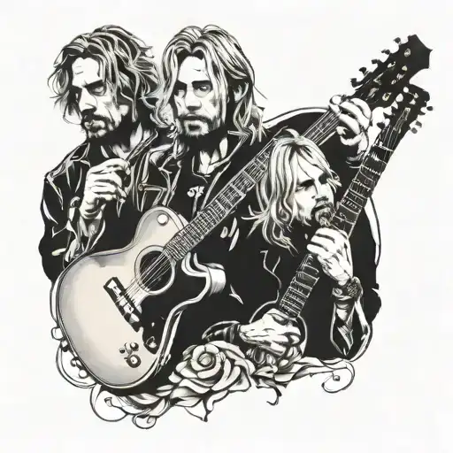kurt cobain, layne staley, chris cornell, shannan hoone  tattoo design idea
