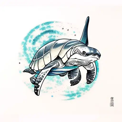 orca tortoise  tattoo design idea