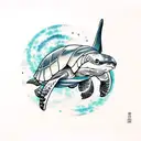 orca tortoise  tattoo design idea