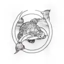 orca tortoise  tattoo design idea