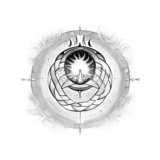 A basketball engulfed in flames with the zodiac signs of Gemini, Virgo, and Leo intertwined around it tattoo design idea