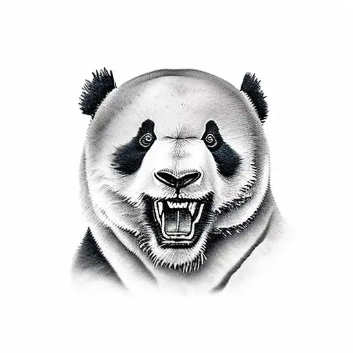 panda winner tattoo design idea