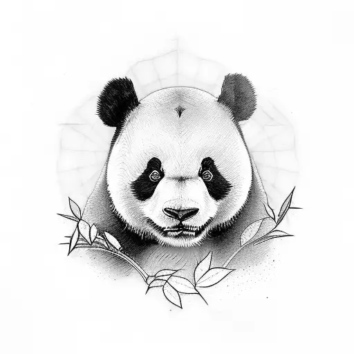 panda medal  tattoo design idea