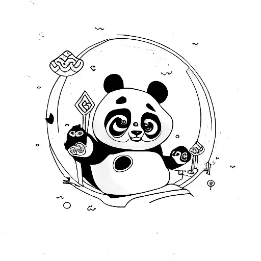 panda winner tattoo design idea