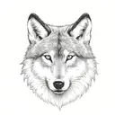 wolf and baby wolf, with forest negative space  tattoo design idea