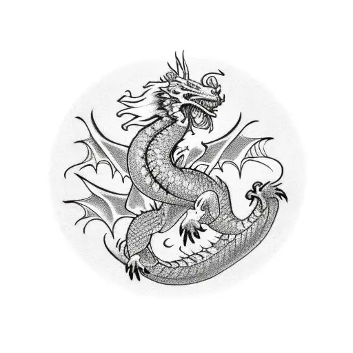 norse dragon with floral ornaments underarm tattoo design idea