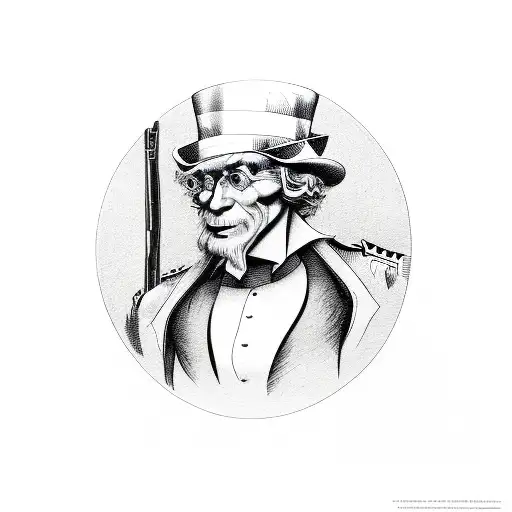 uncle Sam controling the justice system tattoo design idea