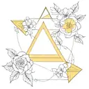 the number 3, Jupiter, a triangle, the color yellow, air and flowers tattoo design idea