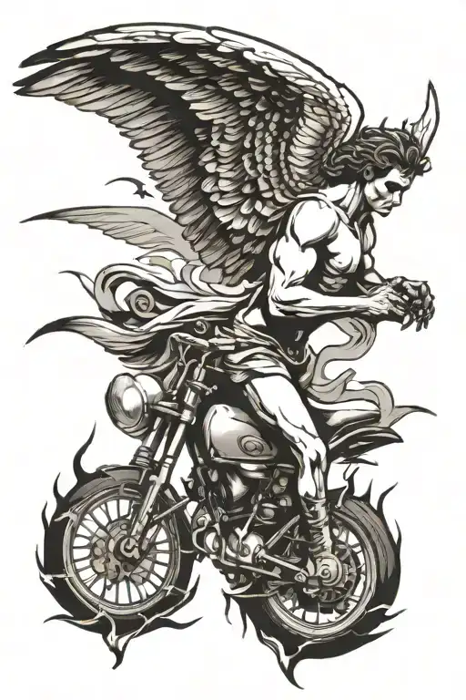 fallen angel falling Icarus tattoo design idea