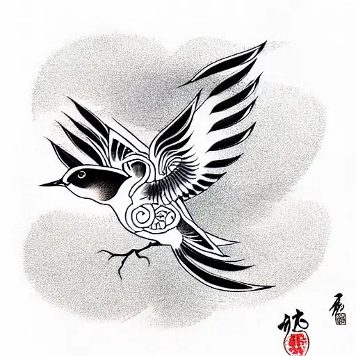Swallow Bird tattoo design idea