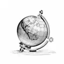 Globe with cross behind and above the globe tattoo design idea