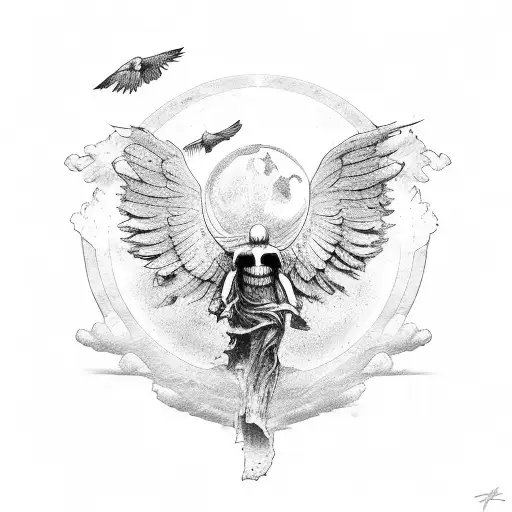 icarus falling tattoo design idea
