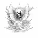 icarus falling tattoo design idea