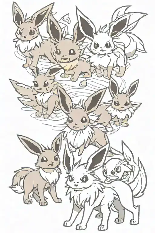 EEVEE EVOLUTIONS tattoo design idea