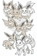 EEVEE EVOLUTIONS tattoo design idea