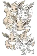 EEVEE EVOLUTIONS tattoo design idea