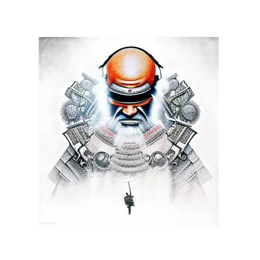 Samurai in the matrix tattoo design idea