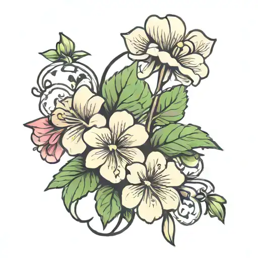 geranium flower tattoo design idea