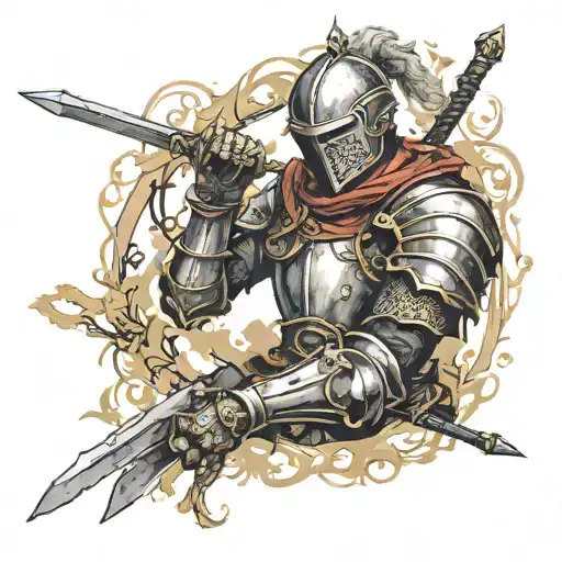 dark souls 3 knight sleeve tattoo design idea
