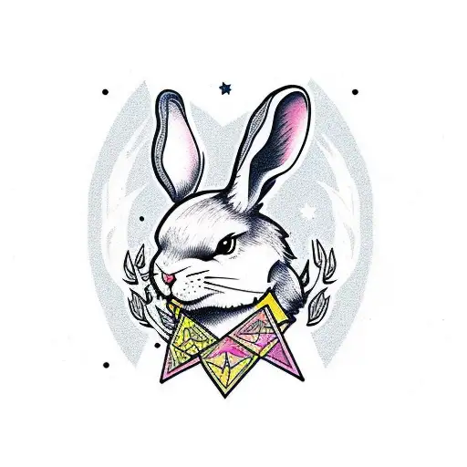 conejo con remera que dice teen idol tattoo design idea