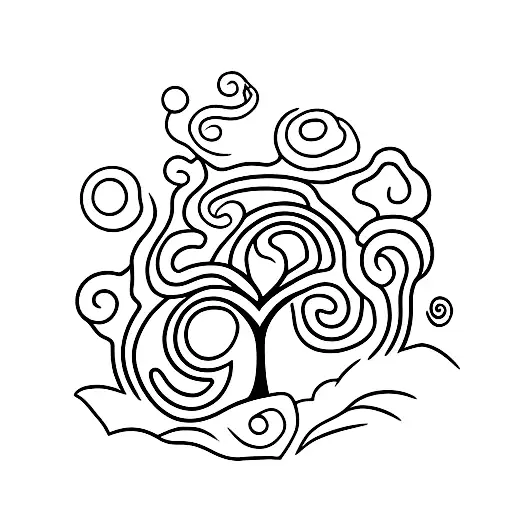 tree with a curvy trunk tattoo design idea