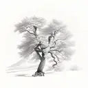 tree with a curvy trunk tattoo design idea